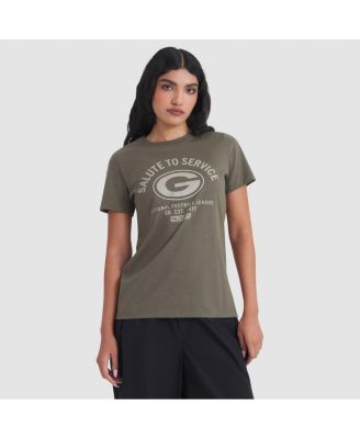 Nike - Women's Olive Green Bay Packers 2025 Salute to Service Sideline T-Shirt