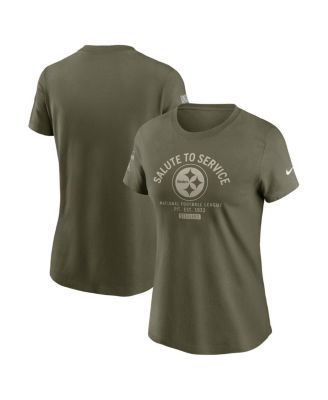 Nike - Women's Olive Pittsburgh Steelers 2025 Salute to Service Sideline T-Shirt