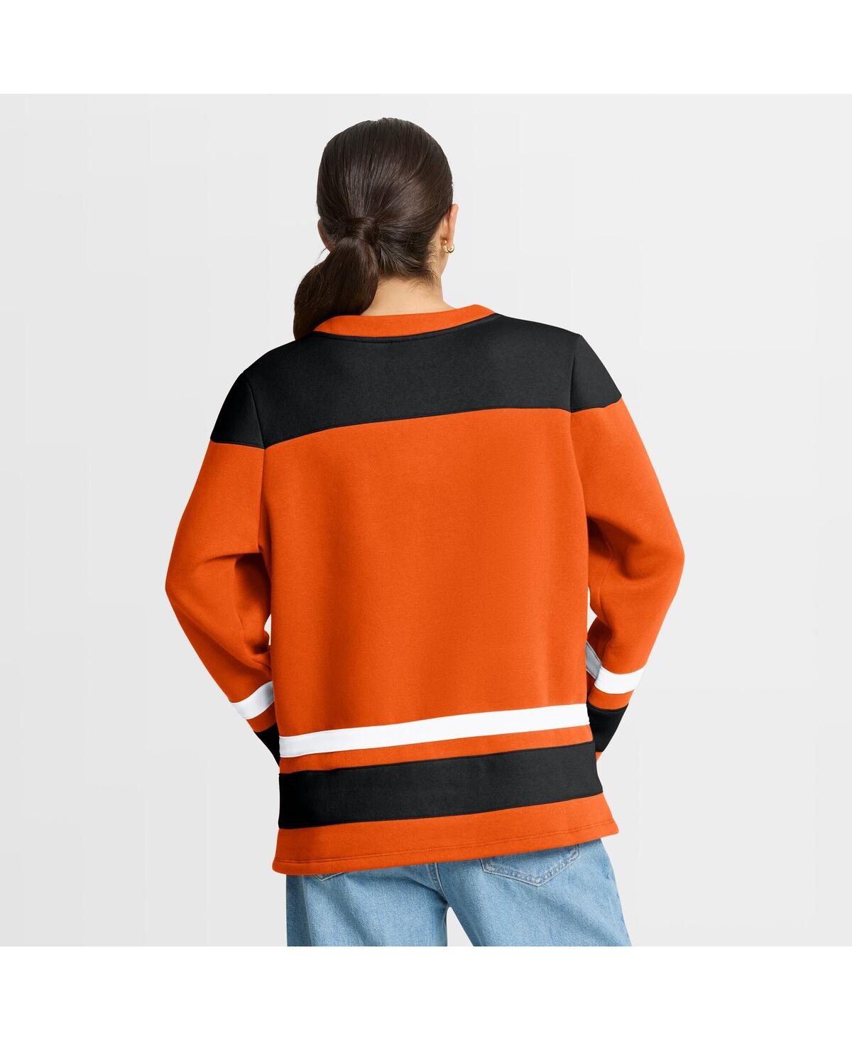 Fanatics Women's Orange Philadelphia Flyers Icing Long Sleeve Lace Up Sweatshirt In Orange