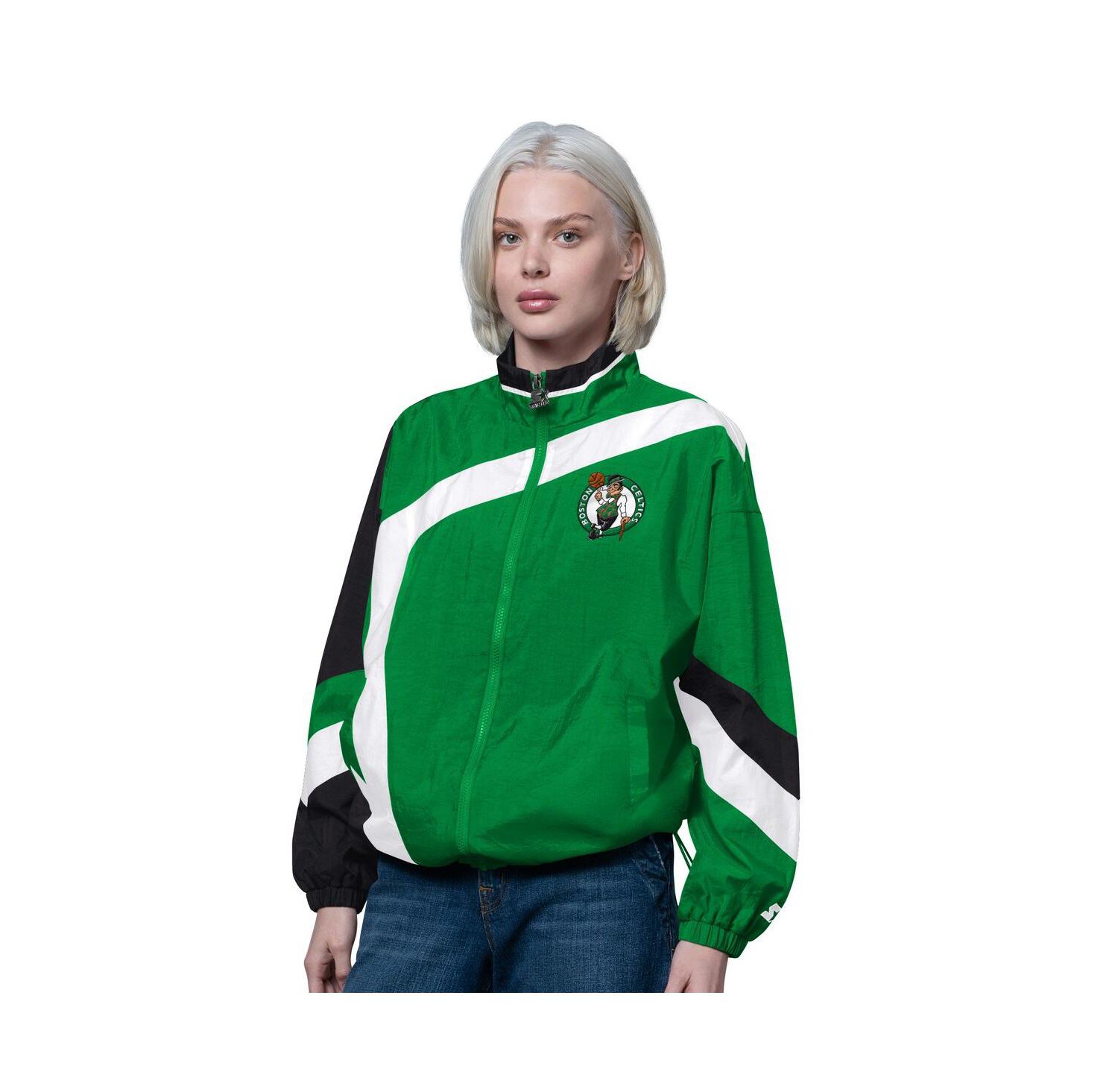 Women's Kelly Green/Black Boston Celtics 1st Quarter Full-Zip Jacket