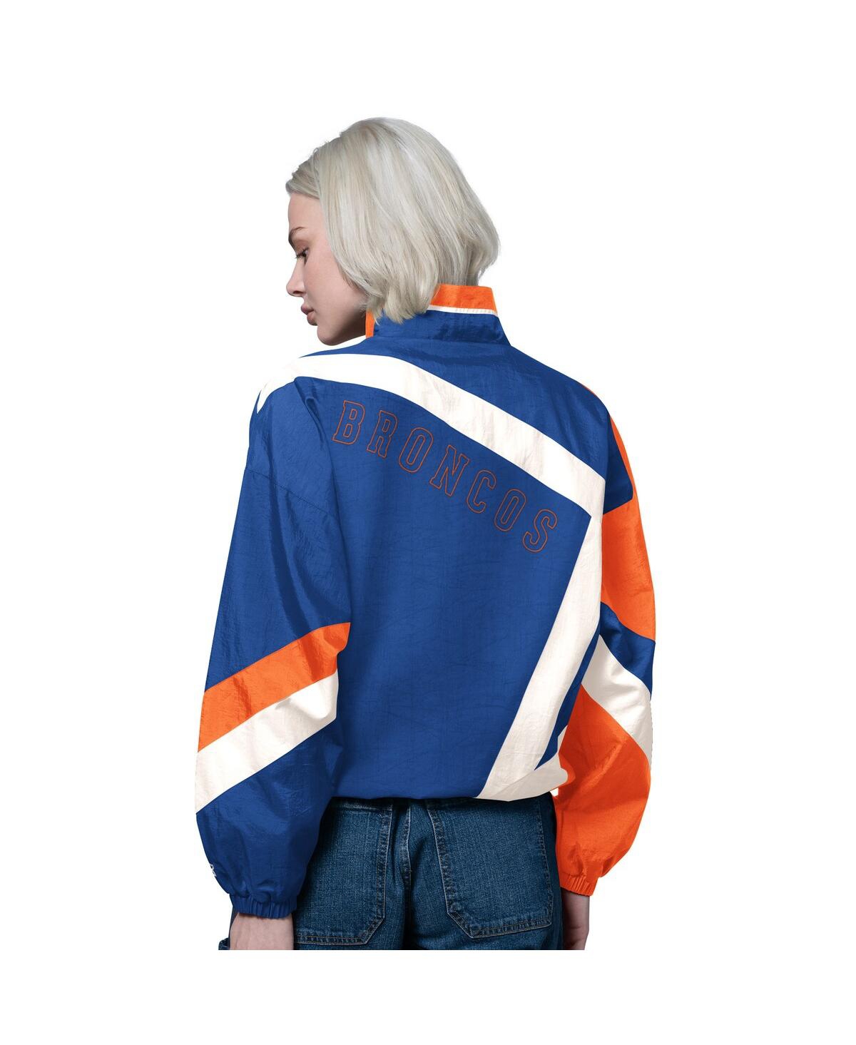 Starter Royal/orange Denver Broncos Vintage 1st Quarter Full-zip Windbreaker In Multi