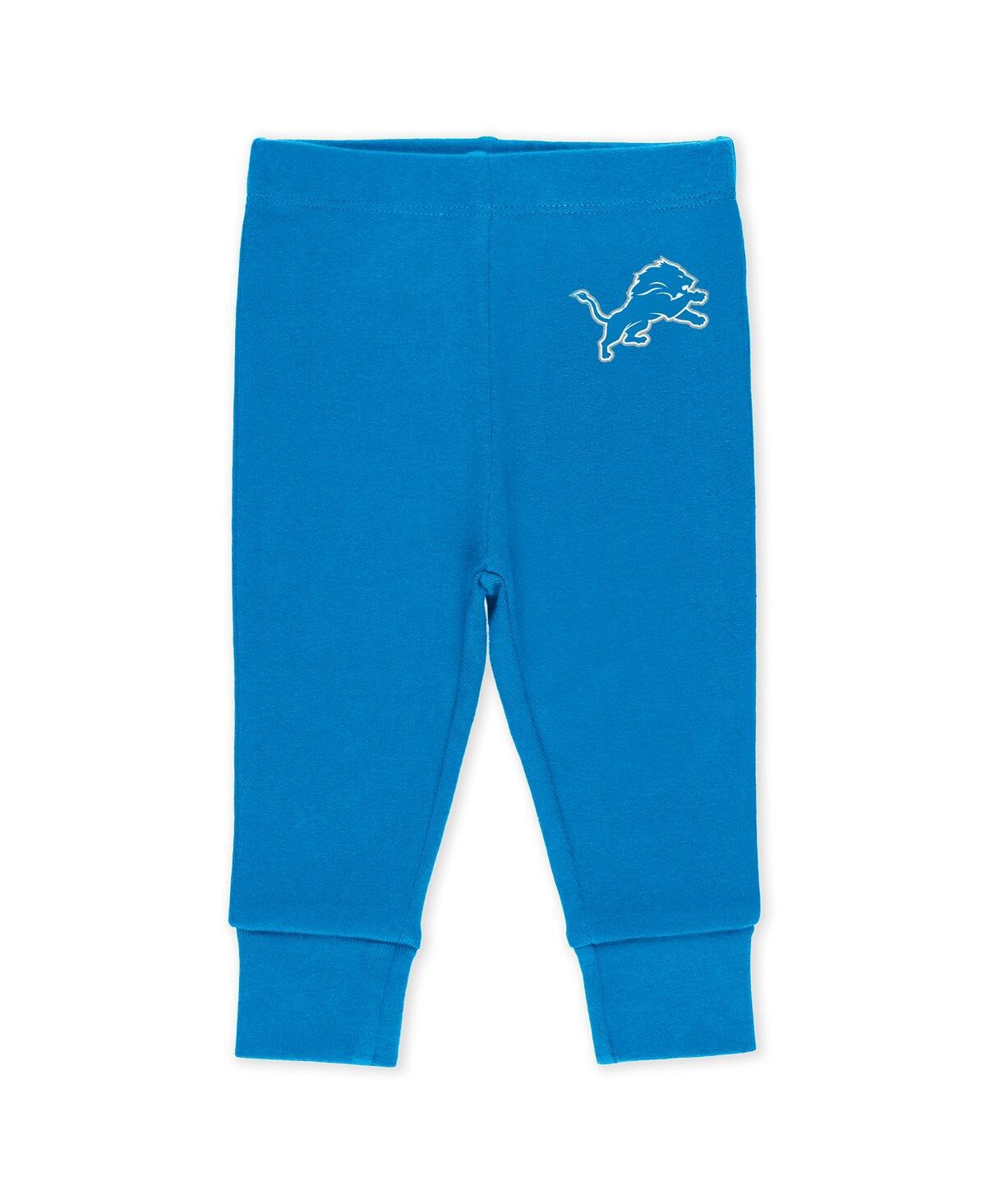Wear By Erin Andrews Baby Boys And Girls 2-piece Detroit Lions Turn Me Around Bodysuits And Pant Set In White