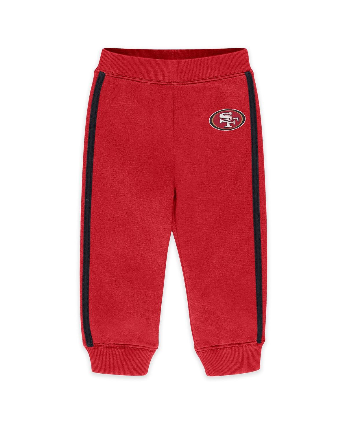 Wear By Erin Andrews Baby Boys And Girls 2-piece Scarlet San Francisco 49ers Fleece Crewneck And Pants Set In Red