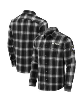 Fanatics - Men's Darius Rucker Collection by Black Kentucky Wildcats Team Flannel Plaid Full-Snap Shirt