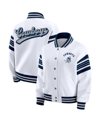WEAR by Erin Andrews - Women's White Dallas Cowboys Plus Size Full-Snap Fleece Sweatshirt Jacket