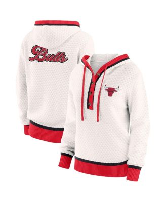 WEAR by Erin Andrews - Women's White Chicago Bulls Plus Size Hoodie Sweater
