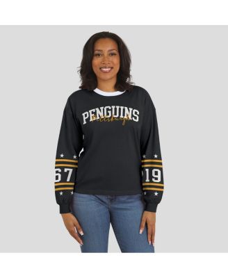 Women's Black Pittsburgh Penguins Long-Sleeve Sport T-Shirt