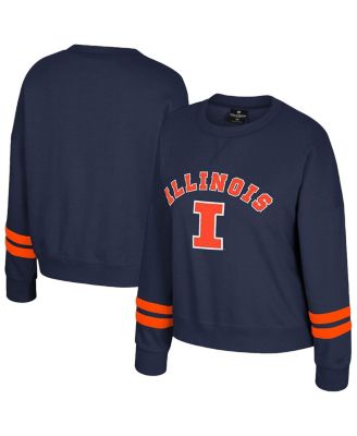 Colosseum - Women's Navy Illinois Fighting Illini Splashy Crewneck Fleece Sweatshirt