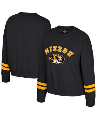 Colosseum - Women's Black Missouri Tigers Splashy Crewneck Fleece Sweatshirt