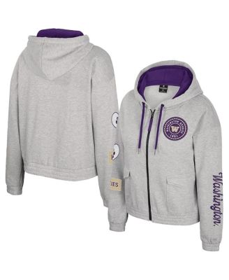 Colosseum - Women's Gray Washington Huskies Alfie Full-Zip Hoodie Jacket