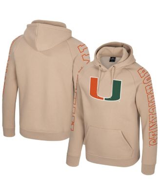 Colosseum - Men's Tan Miami Hurricanes Big Break Raglan Hoodie