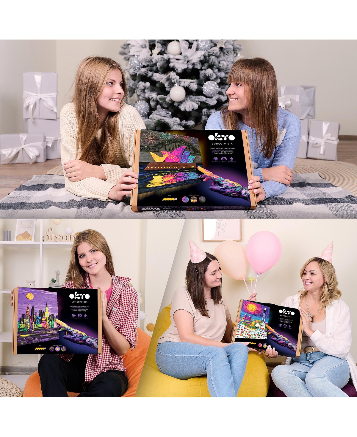 Wise Elk Okto Air-Dry Clay 3D Painting Kit – Sydney Opera House (11.8 x 15.7 in)