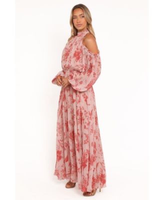 Women's Hilary Pleated Maxi Dress - Red Floral