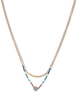 Kenneth Cole New York - Two-Tone Convertible Beaded Double Layer Necklace