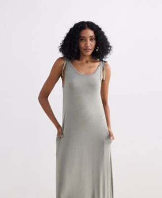 Women's Maxi Dress with Shoulder Tie-Details
