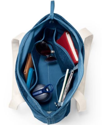 Medium Solid Color 5 Pocket Zip Top Long Handle Canvas Tote Bag