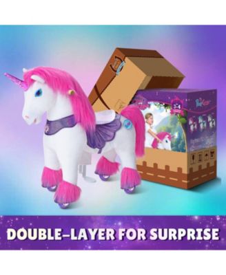 Model Y Pink/Purple Unicorn Rideable Toy for Age 3-4