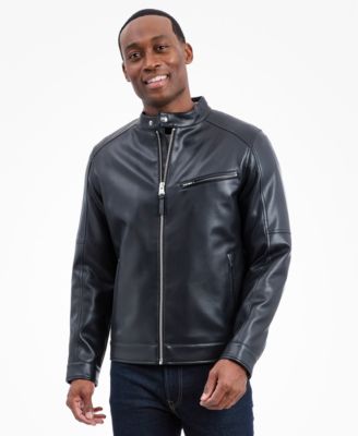 Men's Faux Leather Moto Jacket