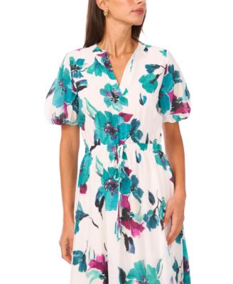 Women's Puff Short Sleeves Maxi Dress