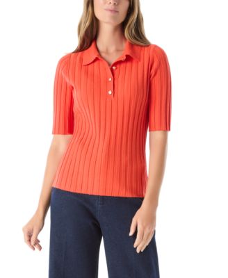 DO by Women's Ribbed Knit Collar Top