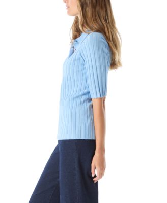 DO by Women's Ribbed Knit Collar Top
