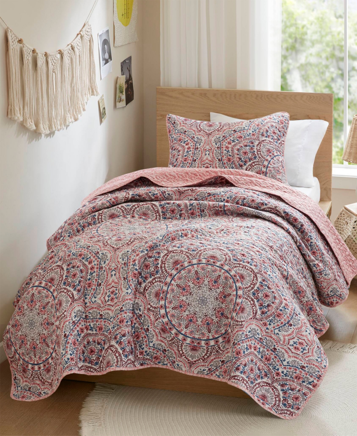 510 Design Valerie Boho Floral Reversible 2-pc. Quilt Set, Twin In Pink