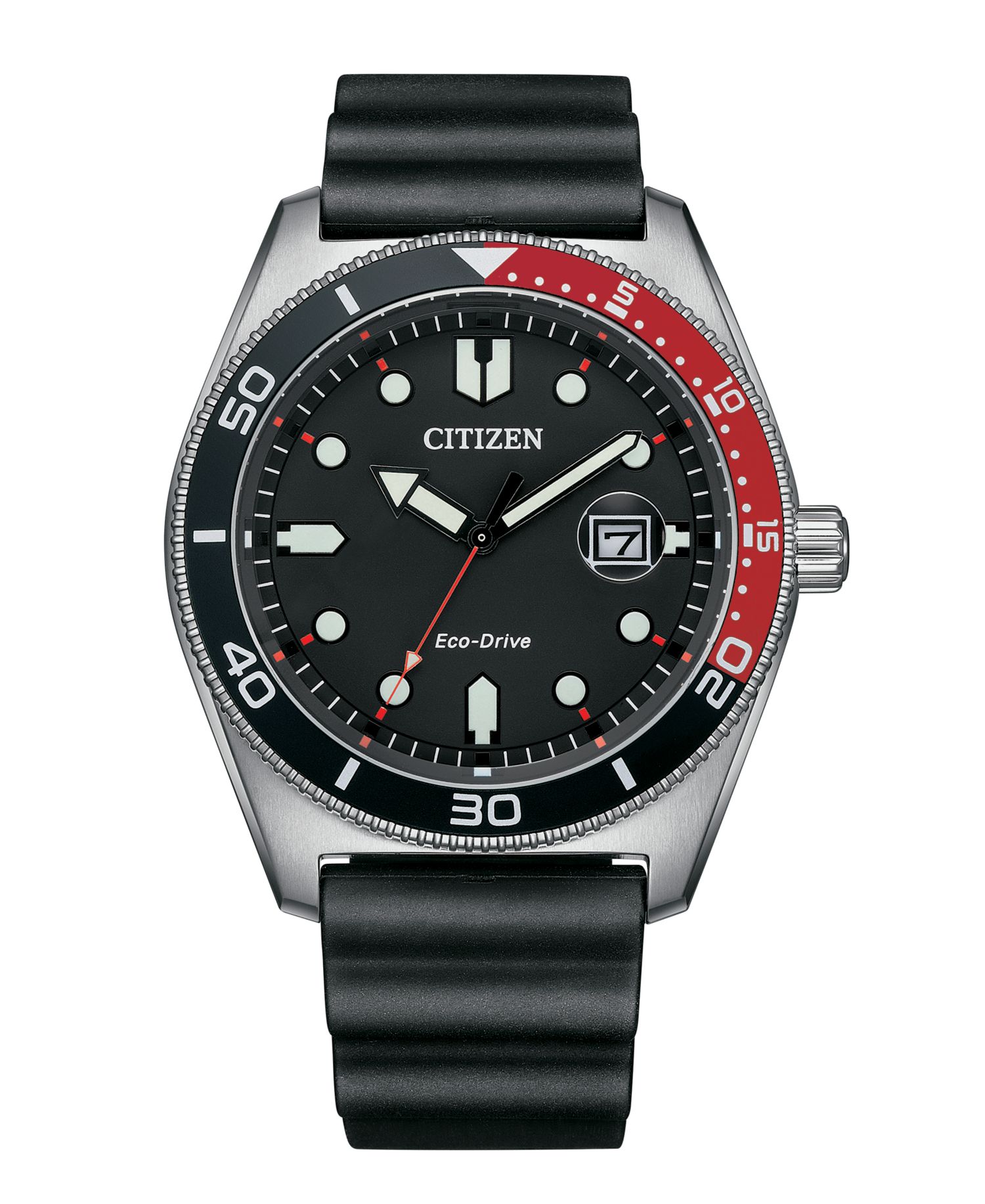 Eco-Drive Men's Sport Casual Black Polyurethane Strap Watch 43mm
