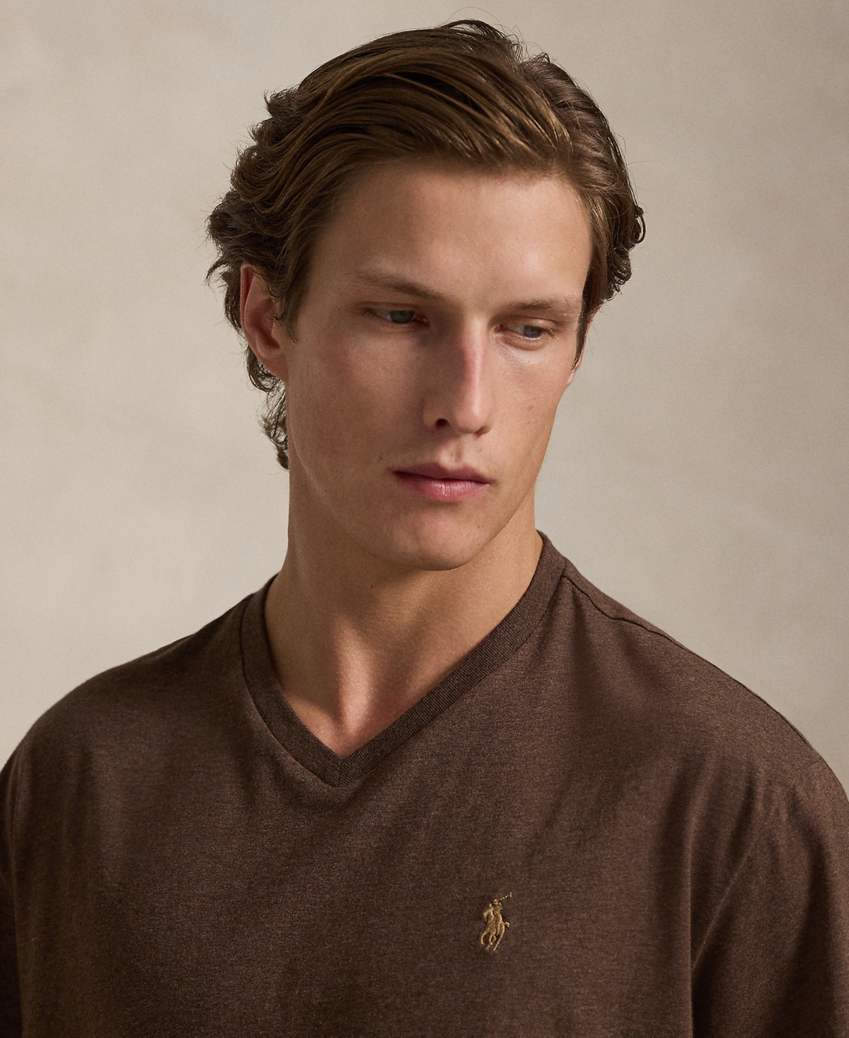 Polo Ralph Lauren Men's Classic-fit V Neck T-shirt In Brown