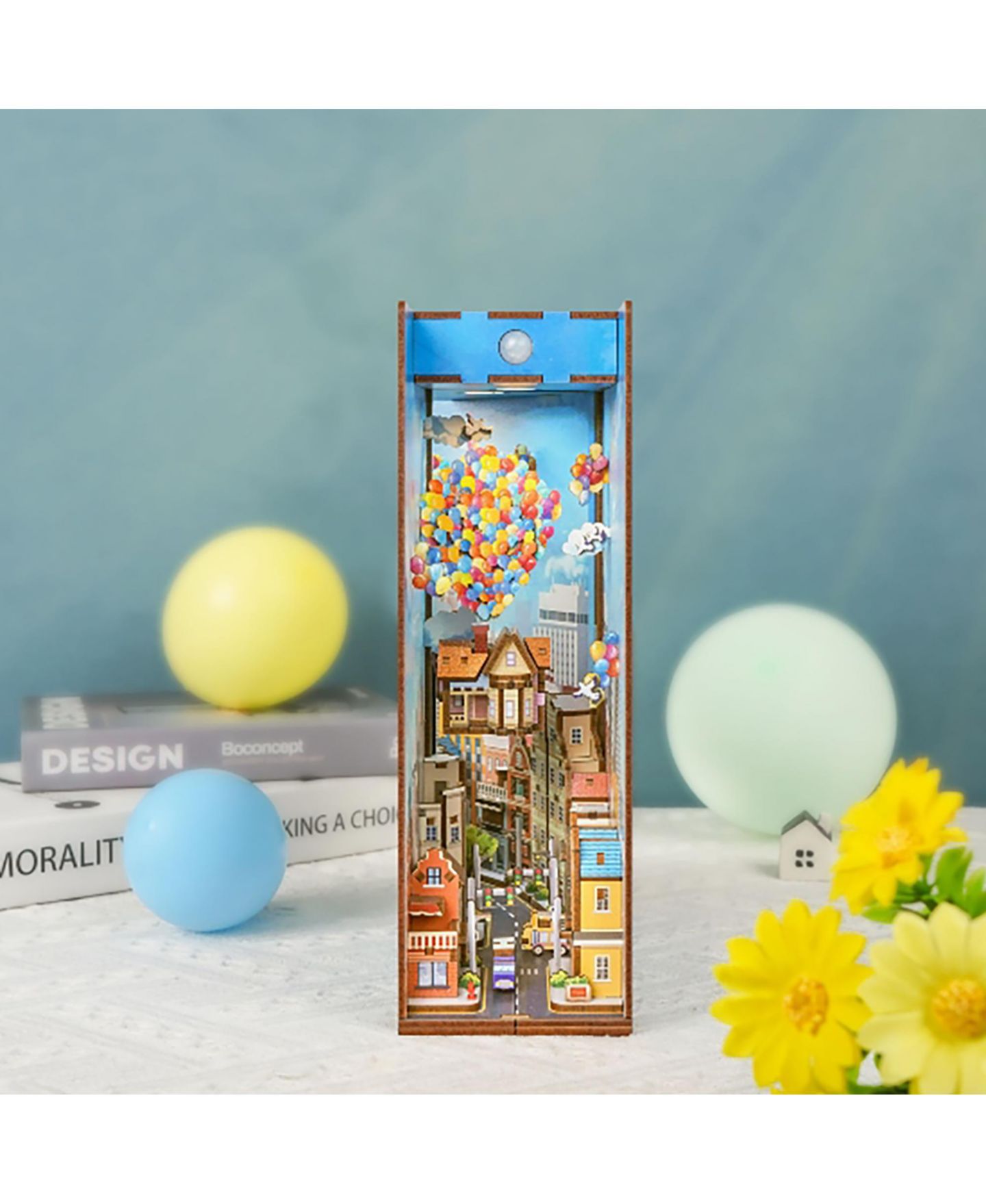 Детский конструктор Flash Popup Travel with the Wind 143-Piece 3D LED Book Nook Building Kit, Ages 14 & Up, цвет: Синий — фото 5