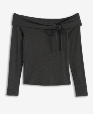 Petite Off-The-Shoulder Long-Sleeve Top, Macy's Exclusive