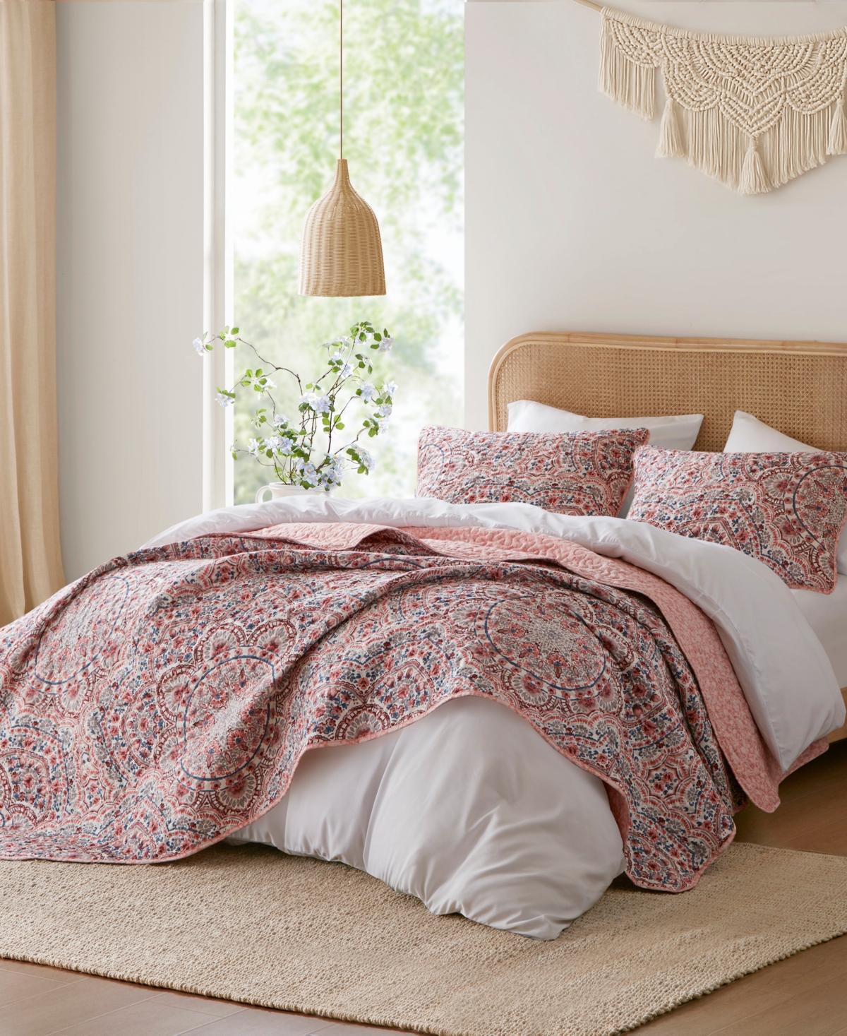510 Design Valerie Boho Floral Reversible 3-Pc. Quilt Set, King