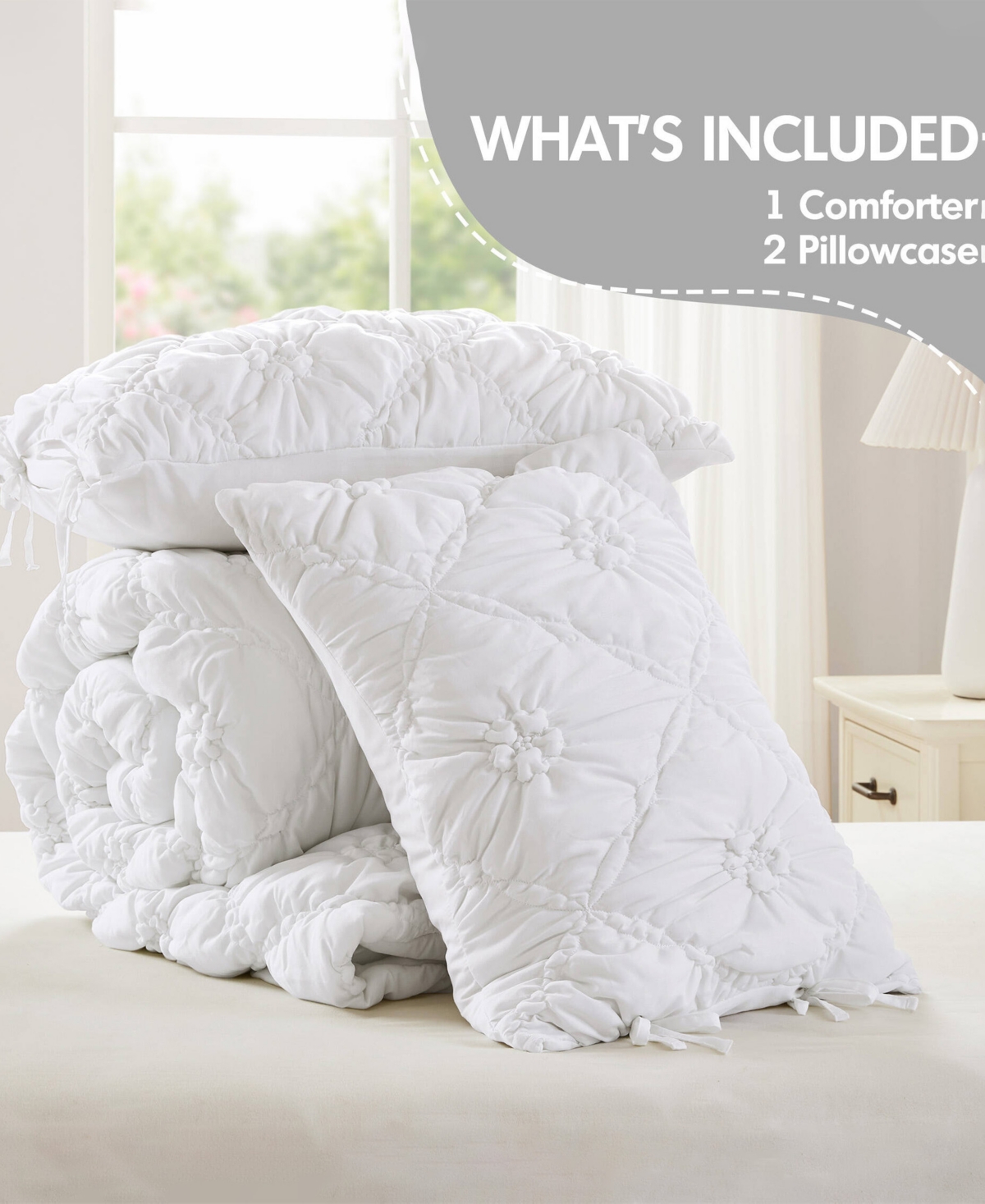 Intelligent Design Lily Floral 3-pc. Comforter Set, King In White