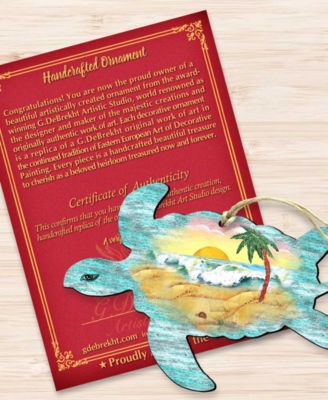 Turtle Scenic Wooden Christmas Ornament