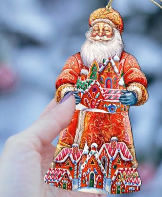 Santa's Gingerbread House Wooden Ornament