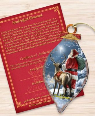 Starry Night Santa Cone Wooden Ornament