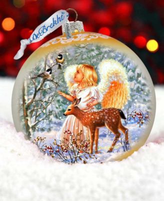Guardian Angel Fawn LE Glass Ornament