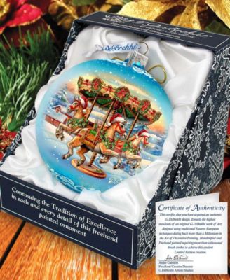 Winter Carousel LE Glass Christmas Ornament