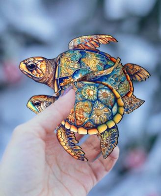 Turtles Christmas Wooden Ornament