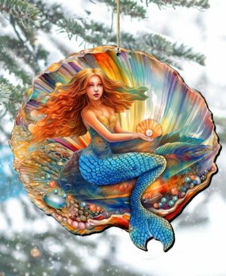 Mermaid in the Shell Christmas Ornament