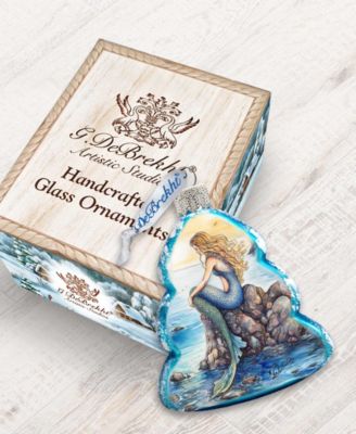 Mermaid Christmas Glass Ornament
