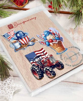 American Farmhouse Wooden Ornaments, Set of 3