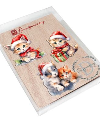Christmas Cats Clip Ornaments, Set 3