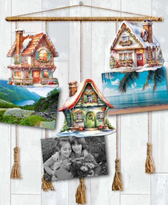 Dream Houses Wooden Clip Ornaments, Set of 3