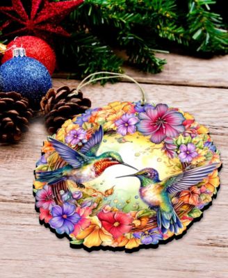 Hummingbirds Wreath Christmas Ornament
