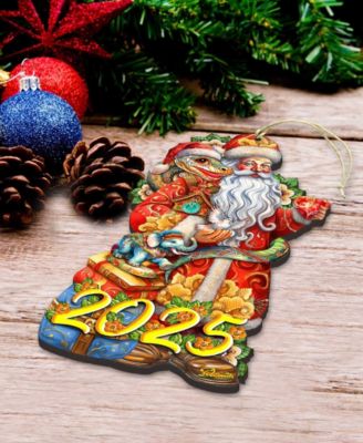 2025 Dated Santa with Snake Ornament