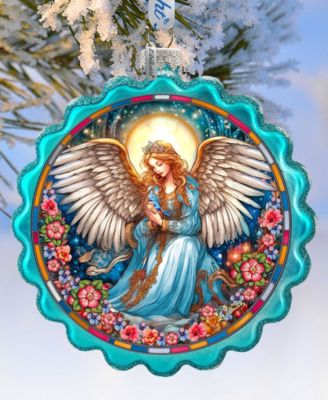 Angel of Healing Glass Christmas Ornament