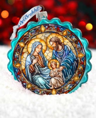 Family Love Classic Nativity Glass Ornament