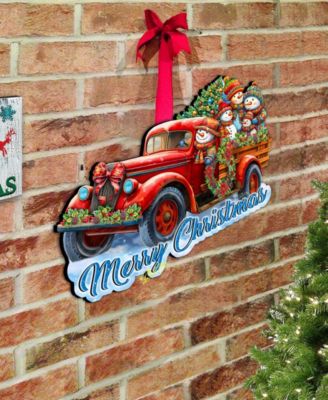 Snowman Family Truck Door Hanger