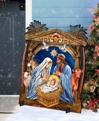 Nativity Scene Outdoor Garden Wooden D&eacute;cor