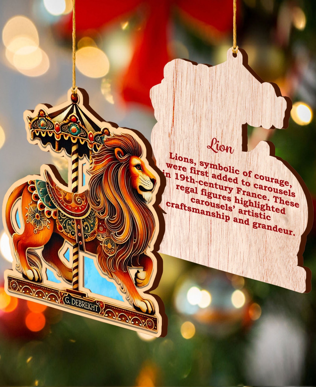 Designocracy Carousel Animals Ornaments, Set Of 12 In Multi